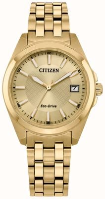 Citizen femminile | guida ecologica | quadrante oro | bracciale in acciaio inossidabile color oro EO1222-50P