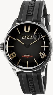 U-Boat Darkmoon ss (41,5 mm) quadrante nero / cinturino in gomma vulcanizzata nera 9018/B