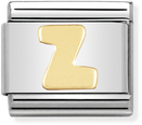 Nomination Classic Letter Z 18ct Gold & Steel Charm 030101/26
