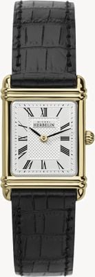 Herbelin Bracelet en cuir pour femme boîtier doré chiffres romains 17478P08