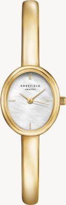 Rosefield Taille de bangle moyen (19mm) cadran nacre / montre bangle en acier inoxydable plaqué or STWGSG-ST04