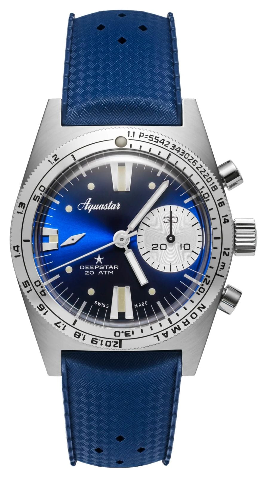 Aquastar Deepstar Automatic Chronograph 39mm Blue Ray Dial Watch