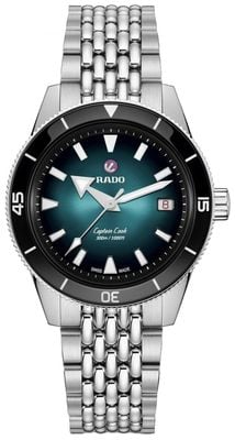 RADO Captain Cook Automatic (39mm) Turquoise Gradient Dial / Stainless Steel Rice-Grain Bracelet Watch R32223213