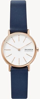 Skagen Uhr mit charakteristischem blauem Lederarmband SKW2838