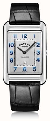Rotary | data pulseira de couro preto dos homens | GS05280/70