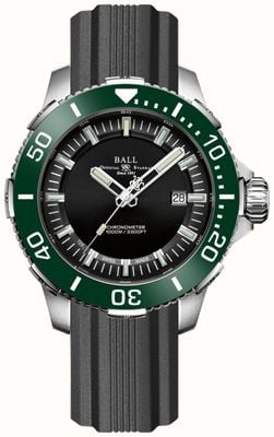 Ball Watch Company Deepquestセラミックグリーンベゼルラバーストラップ DM3002A-P4CJ-BK