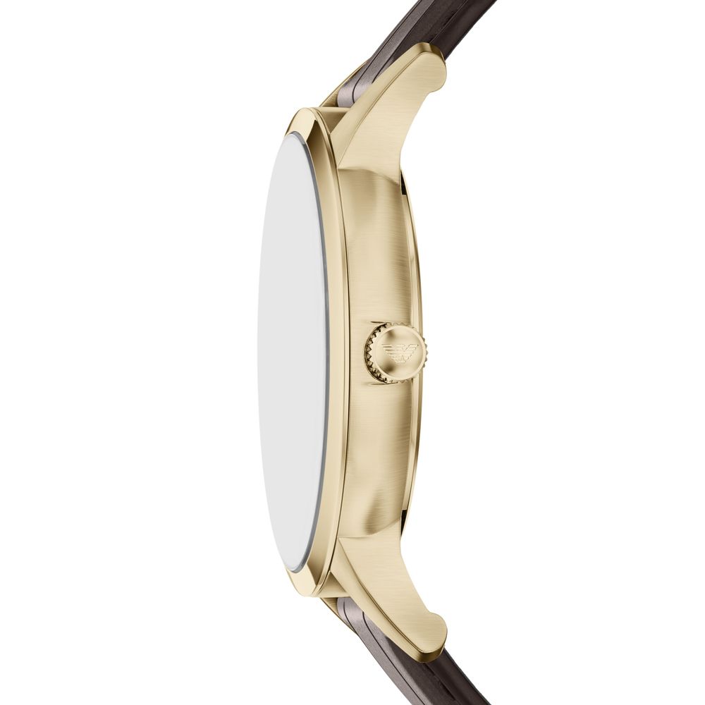 Emporio Armani Three-Hand Quartz (39mm) Brown Sunray Dial / Brown Leather Strap AR11824 - альтернативный вид 4