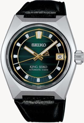 精工King Seiko Vanac “东京地平线”都市绿意腕表（41毫米）绿色表盘/黑色皮表带 SLA095J1