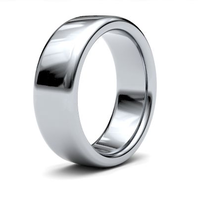 James Moore Wedding Rings | 18ct White Gold | 7mm | Heavy | Soft Court | AG_7LHS-18W