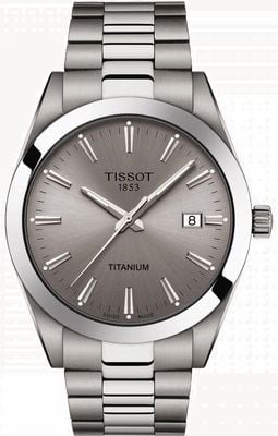 Tissot Panowie tytan | srebrno-szara bransoletka tytanowa | szara tarcza T1274104408100