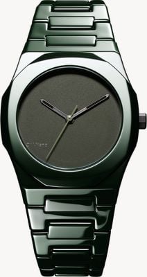 D1 Milano Ceramica Pure Green (37 mm) – mattes grünes Zifferblatt / grünes Keramikarmband CEBU04