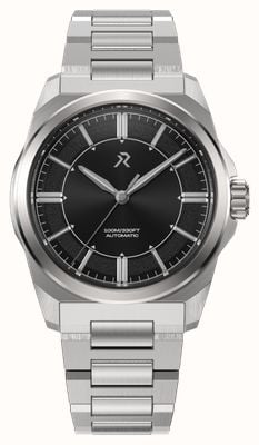 RZE Часы Resolute 36 Waypoint Automatic (36 мм), черный циферблат с эффектом солнечных лучей / титановый браслет Ultrahex RES-36-WP