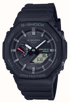 Casio Relógio de energia solar preto g-shock masculino com pulseira de resina GA-B2100-1AER