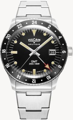 Vulcain Skindiver GMT 自动机械 (38.3毫米) 黑色表盘 / 不锈钢表带腕表 680174A07.BHM286