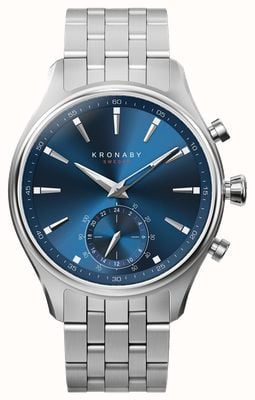 Kronaby Smartwatch híbrido Sekel (41 mm) mostrador azul / pulseira de aço inoxidável de 5 elos S3119/1