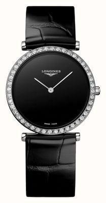 LONGINES La Grande Classique de Longines, ehemaliges Display, schwarzes Zifferblatt mit Diamantlünette L45230502 EX-DISPLAY