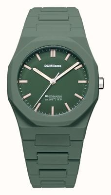 D1 Milano Polycarbon Green Legacy (40,5mm) groen wijzerplaat / groen polycarbonaat band PCBJ42