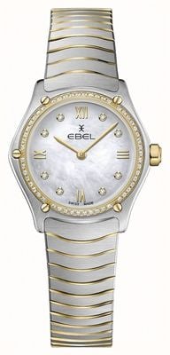 EBEL Sport classic mini - 61 diamentów (24 mm) tarcza z masy perłowej / 18-karatowe złoto i stal nierdzewna 1216412A