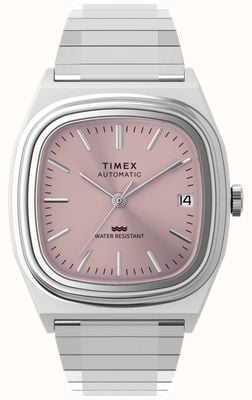 Timex Automatisches 1983 e-Line (34 mm) rosa Zifferblatt / Edelstahl-Dehnungsarmband TW2Y66800