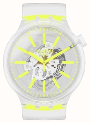 Swatch Yellowinjelly | duży odważny | przezroczysty zegarek na pasku SO27E103