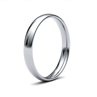 James Moore Wedding Rings | Palladium 500 | 2.5mm | Light | Traditional Court | AG_2.5LLC-PD5