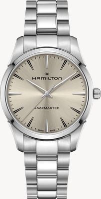 Hamilton Jazzmaster quartz (40 mm) cadran champagne soleillé / bracelet en acier inoxydable H32461121