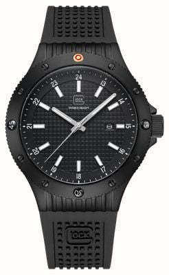 GLOCK Precision Date Quartz (44mm) Black Textured Dial / Black Silicone RTF Strap GW-33-1-24