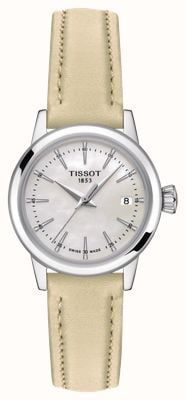 Tissot Women's Classic Dream | Mother-of-Pearl Dial | Beige Leather Strap T1292101611100