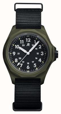 RZE Urbanist Solar Lodgepole Pine Edição Especial (36mm) mostrador preto / pulseira de nylon preta de dupla camada URB-36-LP