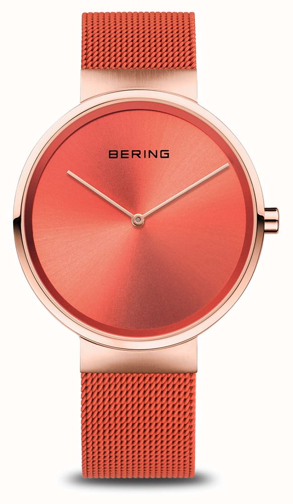 Bering クラシック（39mm）オレンジ文字盤 / 14539-565 - First Class 