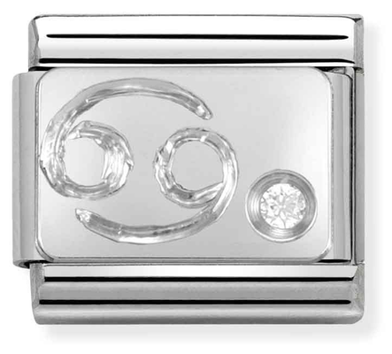 Nomination Classic Cancer Cubic Zirconia Sterling Silver Charm 330302/04