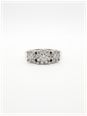 0.50ct Round Brilliant Natural Diamond 18ct White Gold Halo Trilogy Ring JM4572