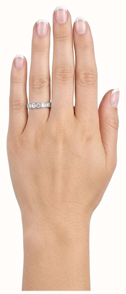 1ct Baguette & Round Brilliant Natural Diamond 18ct White Gold Half Eternity Ring RBR-390-050-100-18W-N - alternative Ansicht 4