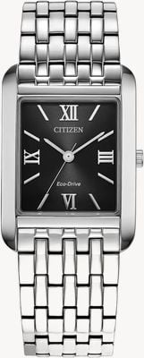 Citizen エコ・ドライブ クラシック ドレス（26.5mm）ブラックサンレイダイアル／ステンレススチールブレスレット BJ6570-50E