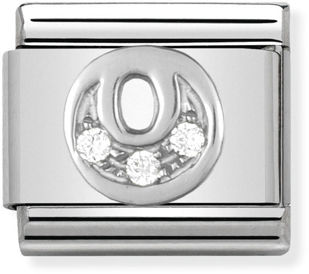 Nomination Classic Letter O Sterling Silver & Steel Cubic Zirconia Charm 330301/15