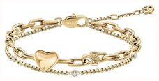 BOSS Jewellery Amara Gold Tone Ion Plated Stainless Steel Crystal Bracelet 1580884