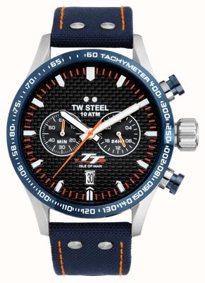 TW Steel Isle of Man TT Special Edition (45mm) Carbon Dial / Dark Blue Canvas Strap VS128
