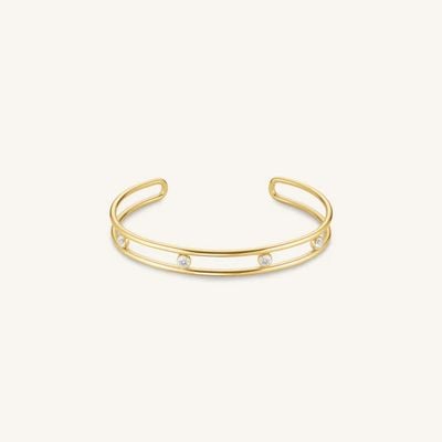 Rosefield Jewellery Dames goudgeplateerde bangle met 4 kristallen JB4CG-J1174