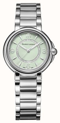 Maurice Lacroix Fiaba diamant édition spéciale (32 mm) cadran vert pistache / bracelet en acier inoxydable FA1104-SS002-G20-1