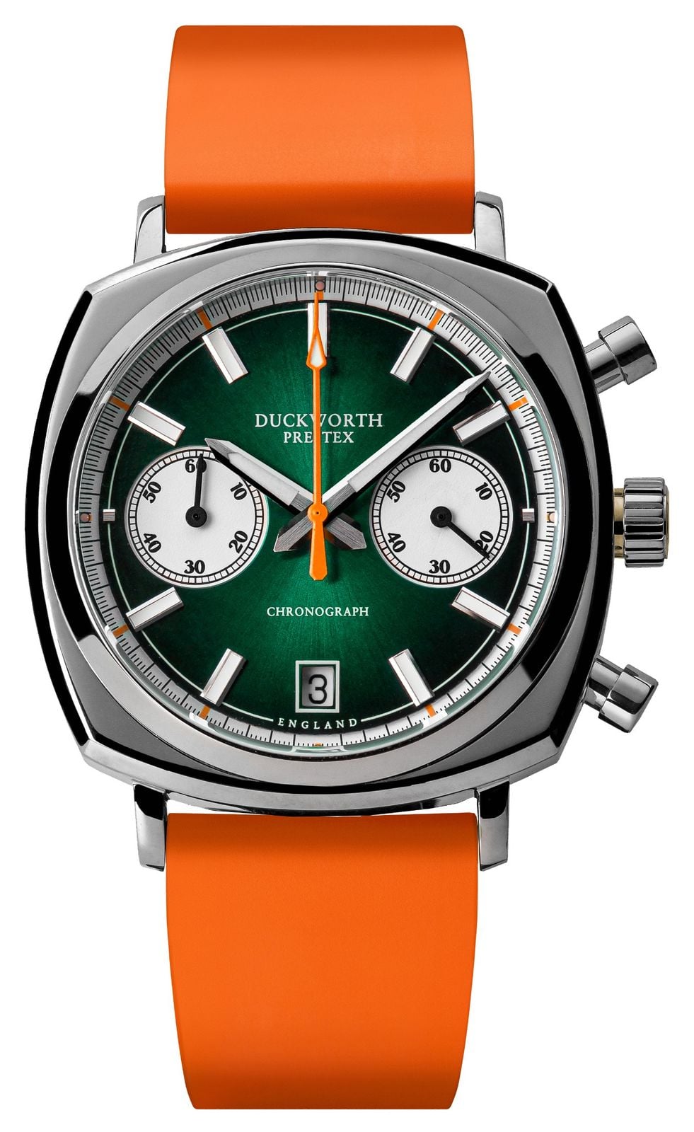Duckworth Prestex Chronograph 42 42mm Green Sunburst Dial Watch