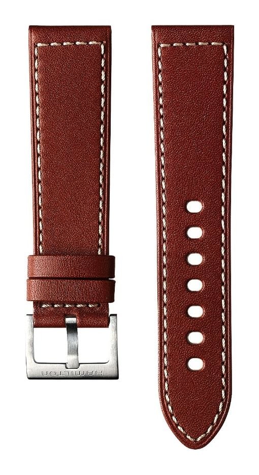 Hamilton Straps Bracelet en cuir marron kaki - 22 mm ( montre