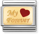 Nomination Classic My Forever 18ct Gold & Steel Enamel Charm 030284/26