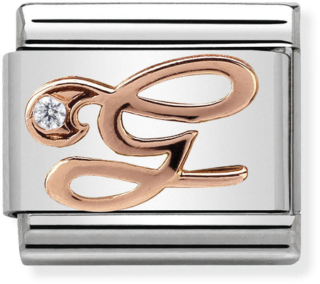 Nomination Classic Letter G 9ct Rose Gold & Steel Charm 430310/07