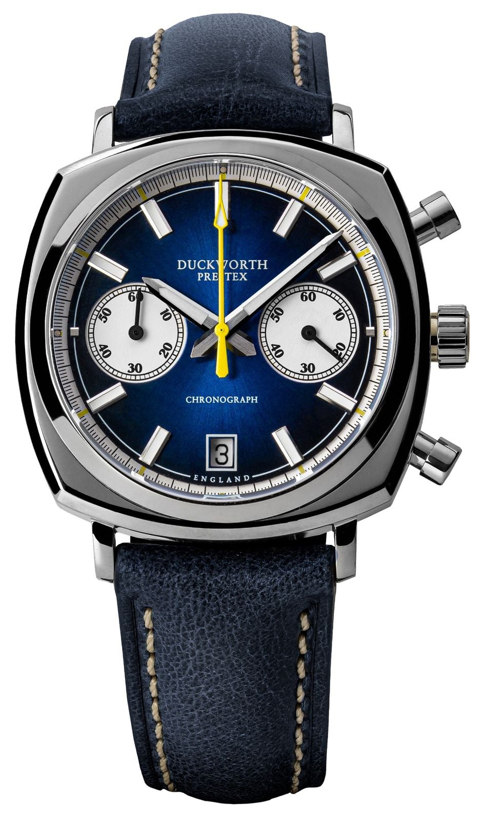 Duckworth Prestex Chronograph 42 42mm Blue Sunburst Dial Watch