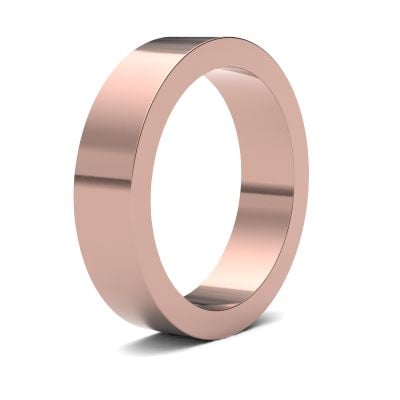 James Moore Wedding Rings | 9ct Rose Gold | 5mm | Heavy | Flat | AG_5GHF-9R