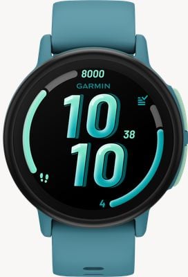 Garmin Bounce 2 – LTE-fähige Kinder-Smartwatch (43 mm) in Türkis mit türkisfarbenem Silikonarmband 010-03399-02