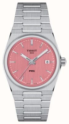 Tissot Prx (35 mm) roze wijzerplaat / roestvrijstalen armband T1372101133100