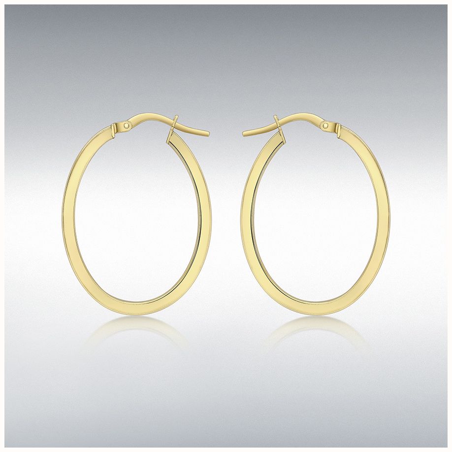 James Moore 20X30mm Oval 9ct Y/g Creole Earrings 1.51.2269