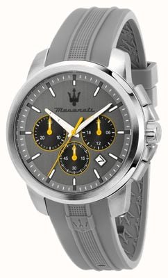 Maserati Successo Quartz Chronograph (42mm) Grey Dial / Grey Silicone Strap R8871621043
