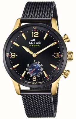Lotus Смарт-часы с гибридным подключением | черный циферблат | браслет из черной стальной сетки L18804/1